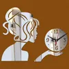 Wall Clocks Diy Clock Digital Watch Horloge Acrylic 3d Mirror Stickers Portrait Living Room