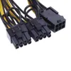 PCI-E 6-pin 6pin till Dual 6 + 2 8 Pin Power Splitter Cable Graphics Card PCIE PCI Express