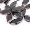 Approx 7PCS,Raw Natural Black Long Faceted Slab Slice Beads Charm,Drilled Large Size Polished Achate in Random Shape