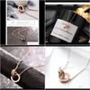 Necklaces & Pendants Jewelry Drop Delivery 2021 Rose Gold Color Titanium Steel Necklace Female Personality Roman Digital Clavicle Chain Korea