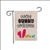 Banner vlaggen feestelijke feestbenodigdheden Home Garden Easter Flag Bunny Verticale jute huis tuinborden Spring Outdoor Decor Welkom JK2002 DRO