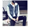 Denim Men Hooded Sportswear Outdoors Casual Fashion Jeans Jackets Hoodies Cowboy Mens Jacket and Coat Plus Size 211214