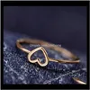 Bandringe Schmuck Drop Lieferung 2021 Minimalist Kupfer Rose Gold Silber Farbe Herzförmige Hochzeit Frau Liebe Fingerring für Freund IFDM0