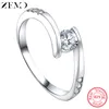 حلقات الكتلة Zemo 100 ٪ Pure 925 Sterling Silver Ring مجموعة الزفاف الفاخرة CZ للنساء مجوهرات أزياء المشاركة القديمة
