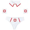 Mens Lingerie Docteur Infirmière Sexy Cosplay Costumes De Jeu De Rôle Outfit Ensemble Fantaisie Clubwear Jockstraps Slips Avec Col Et Manchette 210616219v