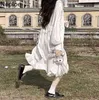 NELLOE Японский Белый Лолита Платье Женщины Питер Pan Воротник Сладкий Kawaii Vestidos Mujer Фонарь с длинным рукавом Свободные Симпатичные Платья 210422