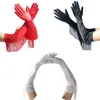 Five Fingers Gloves Fringed Long Satin Mitten Stretchy Fringe Dress Accessory Adult Costume For Eevery Bride And Lady