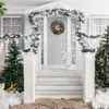 الصنوبر المخاريط أكاليل عيد الميلاد diy الاصطناعي زهرة ل الباب الأمامي عيد الشكر يوم عيد الميلاد الفن زخارف الفواكه يترك الثلج Q0812