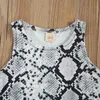 1-6y Lato Moda Serpentyn Kid Toddler Dziewczyny Ubrania Zestaw Off Ramię T Shirt Czarny Tulle Spódnice Dzieci Stroje 210515