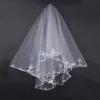 Voiles de mariée 15M OneLayer Femmes Courte Longueur du bout des doigts Tulle Voile de mariage Spirale Ondulée Satin Ruban Garniture Solide Couleur Sheer Thin6202420