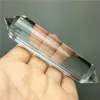 Baguette en cristal inspirée de Vogel, transparente, naturelle, à double extrémité, 39g, 24 faces