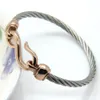 Top Fine Steel Two-color Bracelet Hooks Fashion Jewelry Love Charm Bracelets & Bangles For Women Men
