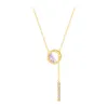 Collana incolore in acciaio al titanio digitale romano di lusso per donna Moda gioielli coreani Collana sexy in cristallo viola natalizio