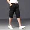 Jantour Homme Shorts Multi Poches D'été Lâche Fermeture Éclair Culottes Kaki Gris Pantalon Court Casual Coton Noir Long Hommes Cargo Shorts H1210