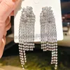 Orecchini grandi con strass completi per le donne Orecchini pendenti con nappe di cristallo lunghe boho coreane per matrimonio. Gioielli di moda