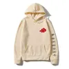 Japan Anime Akatsuki Cloud Symbols Printed Hoodies Men Streetwear Sweatshirt Unisex Oversized Pullover Hoody Y211122