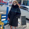 Зимнее теплое пространство хлопчатобумажные пальто женские твердые кружевные на молнии мода мода мягкая середина длинного парки куртка дамы утолщенные с капюшоном FEMME 210515
