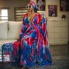 Odzież Etniczna Moda Klasyczna Design African Dashiki Damska Abaya Szyfonowa Tkanina Drukuj Loose Dress + Spodnie 2 Kawałek dla pani
