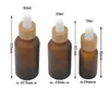 Frosted Amber White Glass Tropfflasche 15 ml 30 ml 50 ml mit Bambuskappe 1oz Holzflaschen für ätherische Öle RRF11411