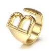 Wedding Rings Gold Color Initial A-Z Letter Ring For Women Girls Capital Signet Open Personalize Engagement Party Jewelry HGR68