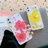 Klare Abdeckung Trockenblumen-Telefonhüllen für iPhone 12 11 Pro Max Xs Xr X 7 8 plus Handy-Schutzhülle