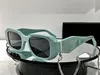 Fashion designer women Sunglasses 17WF plate square Metal chain strap glasses Geometric shape cutting design unique style Top qual1446502