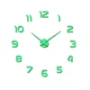 最新の壁掛け時計、発光3D DIYスーパー大型アクリルリビングルーム装飾ウォールステッカーサイレント時計、選択する多くのスタイル