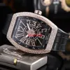 138 Herren Watch Quartz Movement Uhren Gummi -Uhrband -Scharben Diamond ICD Out Edelstahl Case Watch for Men Lifestyle Wate8190751