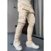 Homens calças casuais ativo corredores esportivos moda streetwear hip hop respirável sweatpants com bolso
