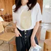T-shirt imprimé abstrait femme manches courtes été o-cou coréen femmes décontracté hauts t-shirts harajuku 210607