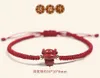 Link Cinnabar Bracelet women039s life red rope hand woven flying Zodiac year of the ox1333028