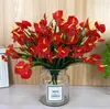 Plastblommor Artificials Red Anthurium One Piece 7 Grenes 30 Flower-Heads Artificial Flower Bouquet for Christmal Decor DD188