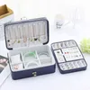 Design Jewelry Organizer Box Two-Layer Large Capacity Premium Smooth Leather Display Holder Storage Case Women Gift 211105