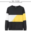 Ladies Sweatshirts Fashion Round Neck Long Sleeve Color Block Knitted Loose Pullover Casual Sweater Female 2132