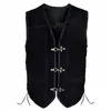 Gilets pour hommes Lugentolo Vintage gilet en cuir hommes automne mode grande taille veste sans manches col en V boucle en métal mince vêtements Phin22