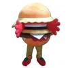 Halloween Hamburger Mascotte Kostuum Hoge Kwaliteit Personaliseer Cartoon Hamburg Anime Thema Karakter Volwassen maat Kerstverjaardag Party Fancy Outfit