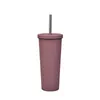 Stainless Steel Vacuum Insulated Tumbler With Metal Straw And Lid Water Mug Coffee Cup Skiny Cups For Ice Drinks Hotest Beverage 13 Color ch