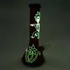 Luminoso Beaker Bong Narghilè Vetro Acqua Bong Tubi colorati Heady Mini Pipe Dab Rigs Piccolo Bubbler Beaker ricicla piattaforma petrolifera