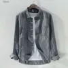 High quality style mens long sleeve linen shirts casual solid color lapel cotton fashion slim tops
