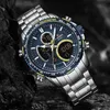 Mens klockor Top Luxury Brand Naviforce Sport Quartz Watch Män Rostfritt Stål Kronograf Armbandsur Klocka Relogio Masculino 210517