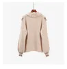 H.SA Women Sweater and Pullovers Turtleneck Turn down Collar Pull Sweaters Tassel Knit Jumpers Winter Clothes Button Tops 210417