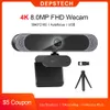 Depstech 4K 1080P FHD Webcam USB التركيز التلقائي كاميرا الويب الكمبيوتر كاميرا الكمبيوتر Webcamera Live Broadcast الفيديو