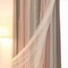 カーテンドレープノルディックモダン絶妙なミニマリスト中空スターグラデーションストライプ印刷リビングルームの寝室のための高シェーディングカーテン