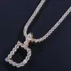 Продажа 26 Первоначальные буквы Crached Out Out Crystal буквы с цепными ожерельем Золотой Унисекс Очаровывает Роскошный Jewelrey Подарок X0707