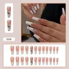 Falsas unhas 24 pcs destacável borboleta strass design falso bailarina francesa caixão capa completa com cola manicure6443039