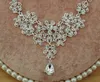 Headpieces set kronor halsband örhängen kristall sequined brud smycken tillbehör bröllop tiaras huvudstycken hår