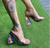 Sandals Women Fashion Transparent Sexy Wedding Party Shoes Woman Office High Heels Female Dress Square Head Large Size 35~43