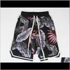 Odzież Hawaje Beach High Street Krótkie spodnie Luźne Kwiatowe Print Męskie Hip Hop Shorts Seaside Odzież Drop Dostawa 2021 TCMQM