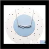 Hängen smycken droppleverans 2021 10pcS- n120 Ocean Wave Bar Open Cloud Scalloped Pendant Halsband strandhalsband Enkel geometrisk chevr