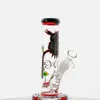 3D Uil Hookahs Levendige Glass Bongs Diffused Downstam Water Pipes Rechte Percolie DAB Rigs Gloed in het donkere 18mm vrouwelijke gewricht met kom